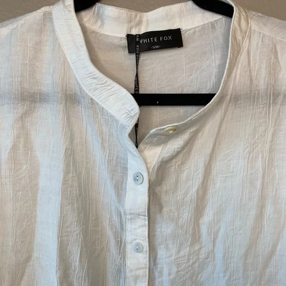 White Fox Boutique Take Me Out Women's White Blouse Size Small/Medium - Picture 5 of 10